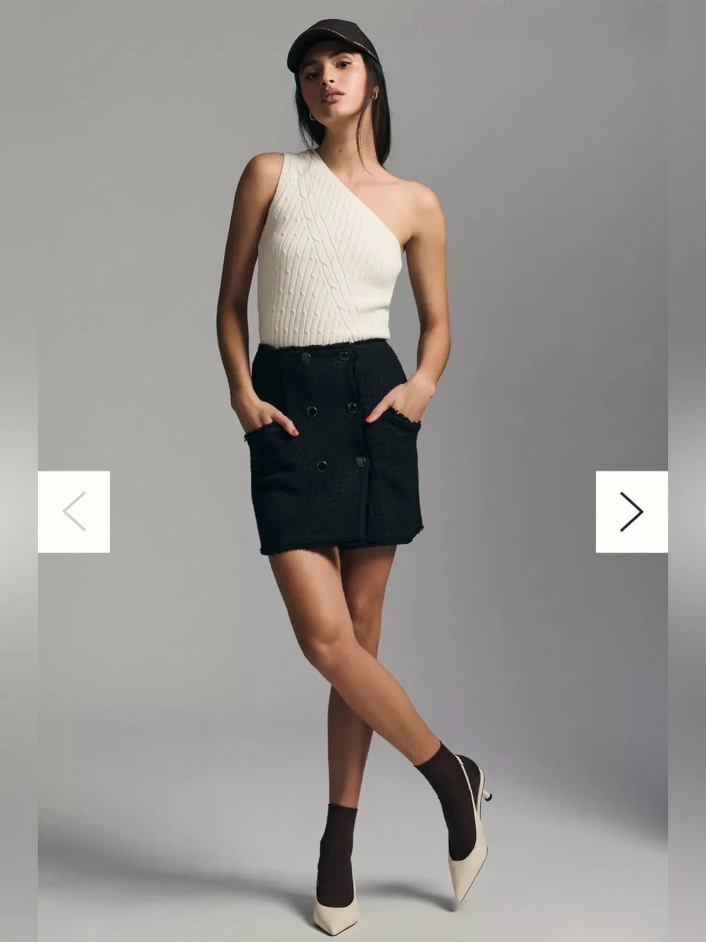 Anthropology Maeve Preppy Academia Collegiate Black Mini Tweed Skirt